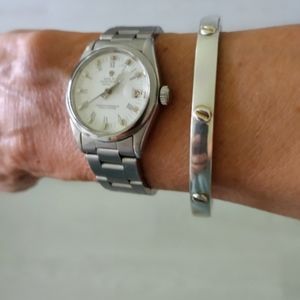 925 Sterling Silver Screw Bangle Bracelet
